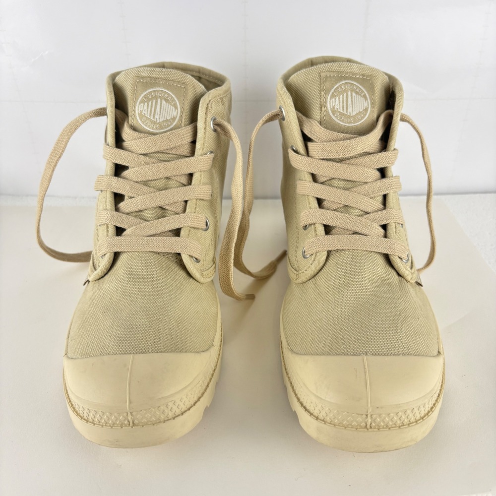 Palladium Pampa Hi Women Sahara Tan Canvas High Top Lug Sole Boots 92352-217-M